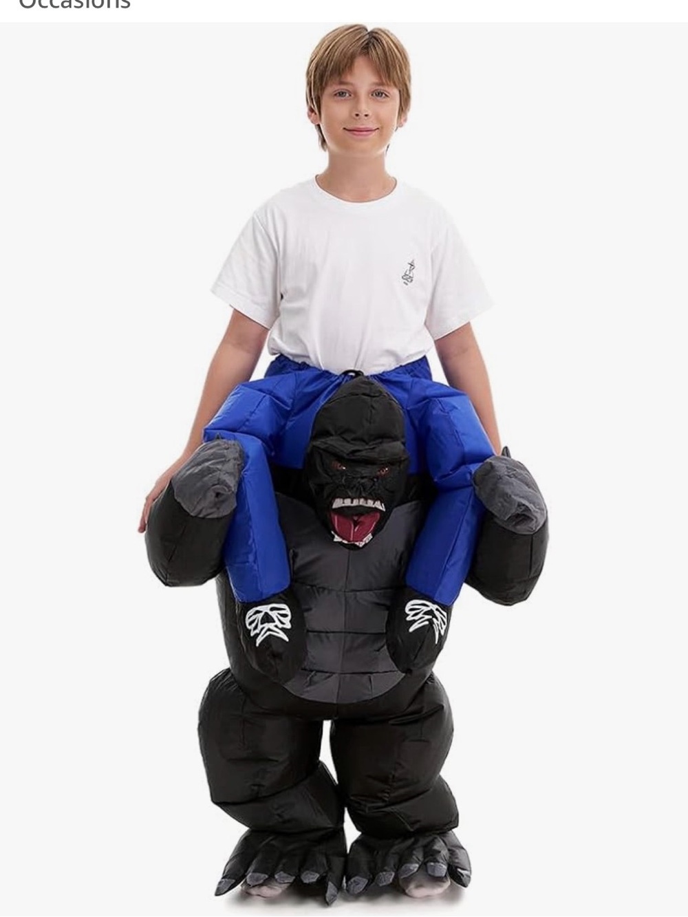 Gorilla Child’s Inflatable Costume, Piggy Back Rider Cosplay